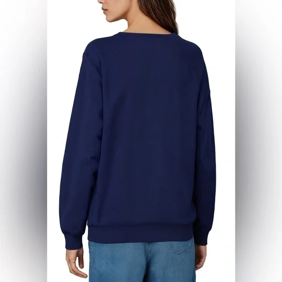 WILDFOX ‘Wellness Society’ Keely Raglan Sweatshirt in Medieval Blue - Picture 4 of 11